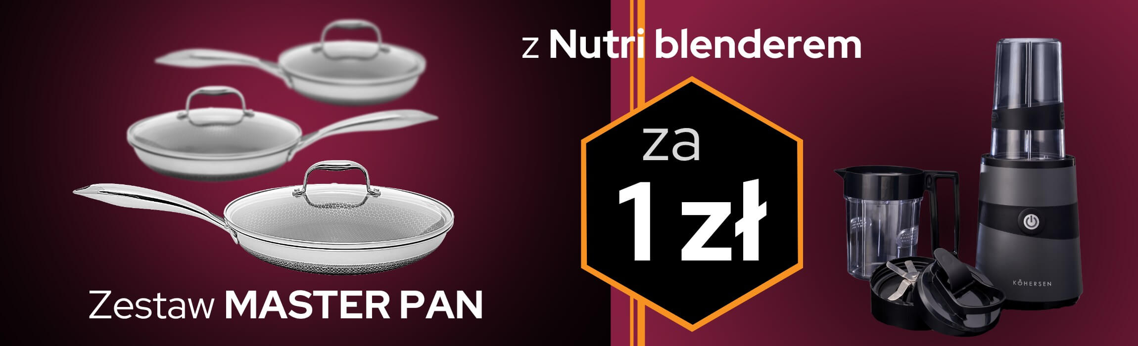 Zestaw naczyń Kohersen Master Pan i Nutri blender Kohersen